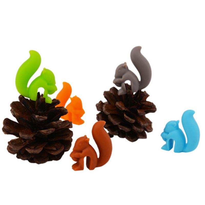 1/5pcs Cute Squirrel Shape Tea Bag Hanging Tea Infuser Cup Clip Colorful Recognizer Tea Bag Recognizer Party Supplies Barware