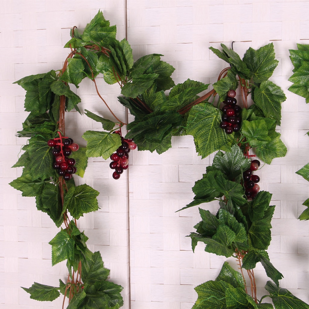 Kunstmatige Plant Grapevine Bladeren En Bloemen Ivy Hanger Ivy Garland Plant Decoratie, Grapevine Met Druiven
