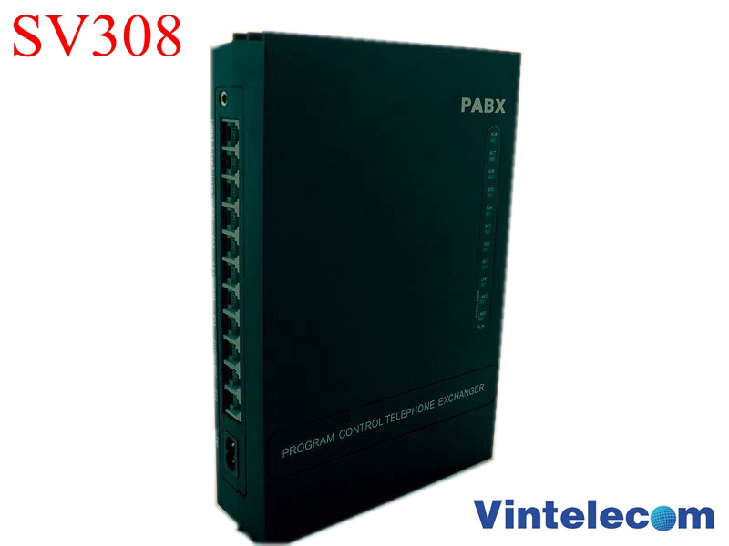 China PBX fabriek VinTelecom SV308 PABX Telefoon Switch Systeem met 3 Lijnen/8 Ext. voor kleine kantoor telefoon systeem oplossing
