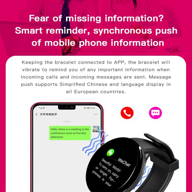 nouvelle montre intelligente hommes pression artérielle ronde Bluetooth Smartwatch femmes montre étanche Sport Tracker WhatsApp pour Android Ios
