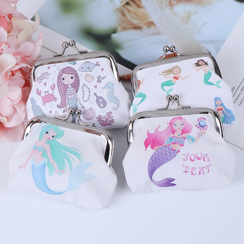 Cute Mermaid Coin Purse Party Baby Shower Birthday Decorations Kids Mermaid Kids Girl Purse Pouch 1PCS