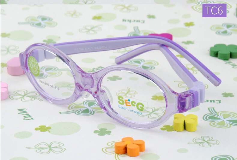 SECG-gafas ópticas desmontables para niños pequeños, lentes suaves y redondas para miopía, 3 almohadillas cómodas para la nariz, gafas