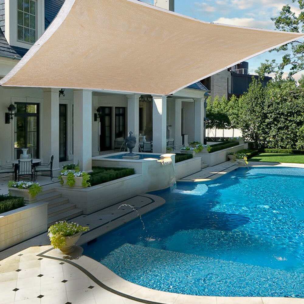 4Sizes Sun Shelter Sunshade Protection Outdoor Canopy Car Garden Patio Swimming Pool Shade Sail Awning Camping Shade Cloth Large