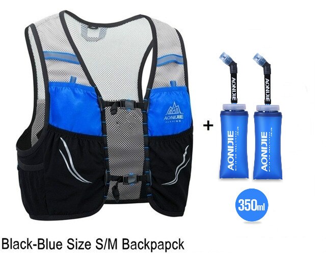 AONIJIE-Chaleco de hidratación ligero C932, bolsa para deportes al aire libre, senderismo, Maratón, 350ml: blue vest SM 2Flask