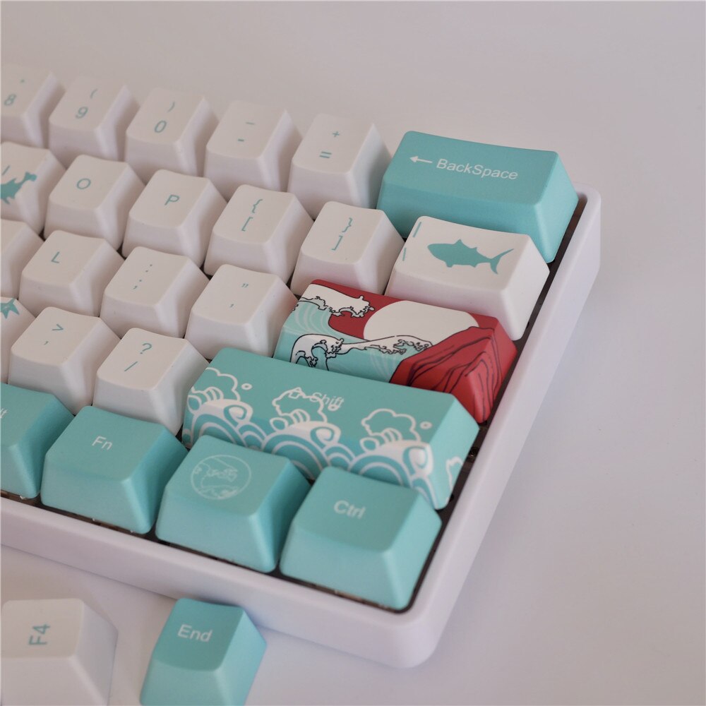 108 nøgle japan japansk rod font tastatur farvestof sublimation pbt oem coral sea keycap til ikbc cherry mx annie mekanisk tastatur