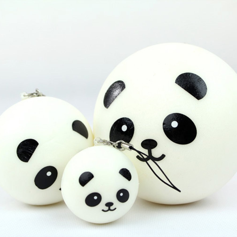 LLavero de Panda blando para niños, bola antiestrés de descompresión de elevación lenta, 4/7/10CM, llaveros de PU, juguetes para niños, de navidad