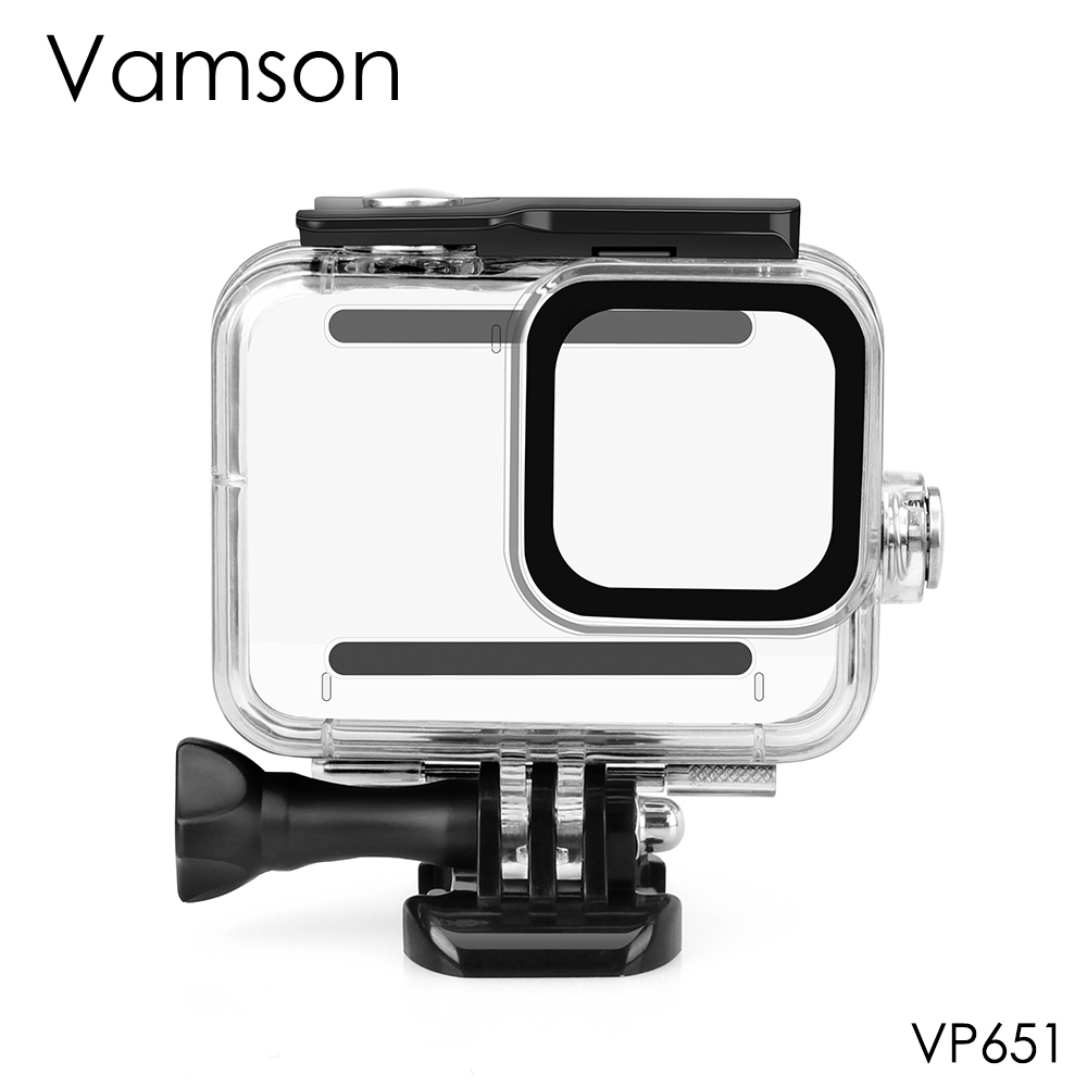 Vamson – coque étanche sous-marine noire pour GoPro Hero 8, 45m, étui de protection de plongée, support pour Go Pro 8, accessoire VP651: VP651