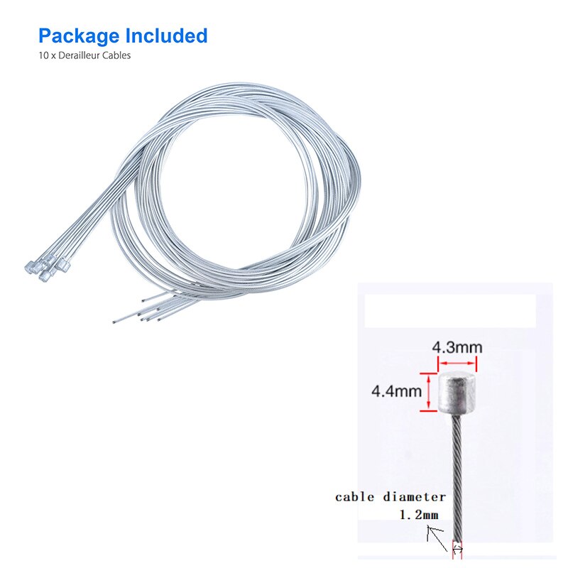 5 10 Pcs 2.1m Bicycle Shift Cables Shifter Derailleur Gear Steel Rear Inner Cable Wire Mountain Road City Bikes cycling parts