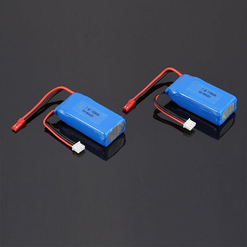 2Pcs Power 7.4V 1100mAh 25C 2S Lipo Battery +JST Plug for WLtoys A949 A959 A979 A969 car and other rc models