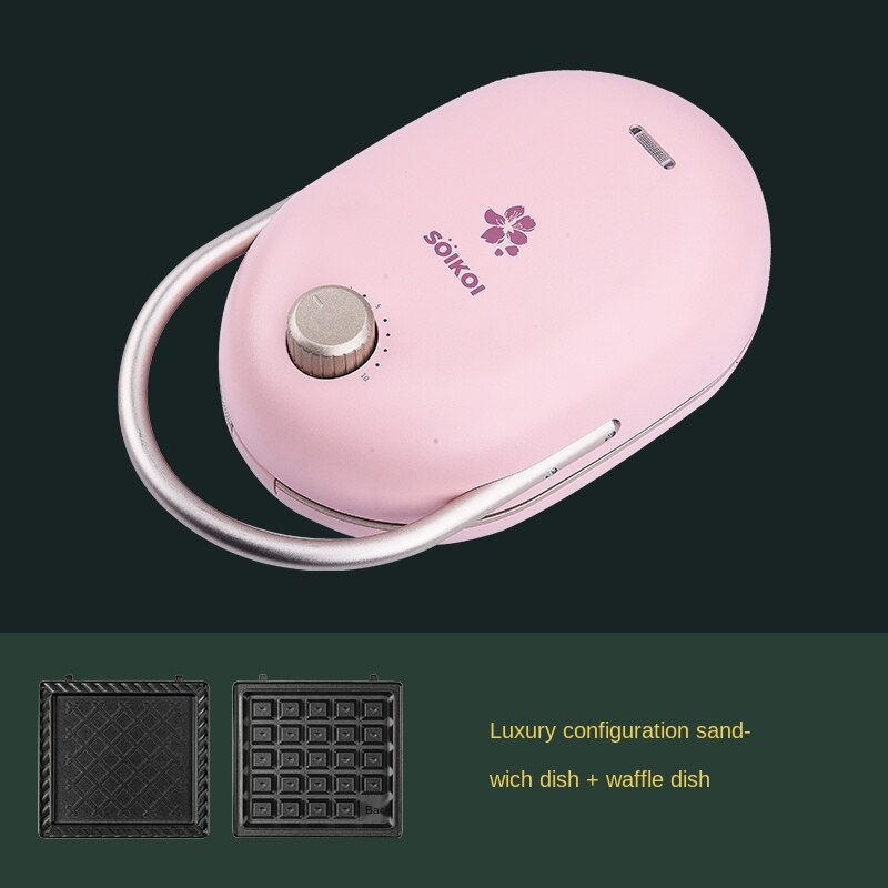 Electric Waffles Machine Iron Sandwich Maker Machine Bubble Egg Cake Oven Breakfast 220V: Pink 2pot / EU