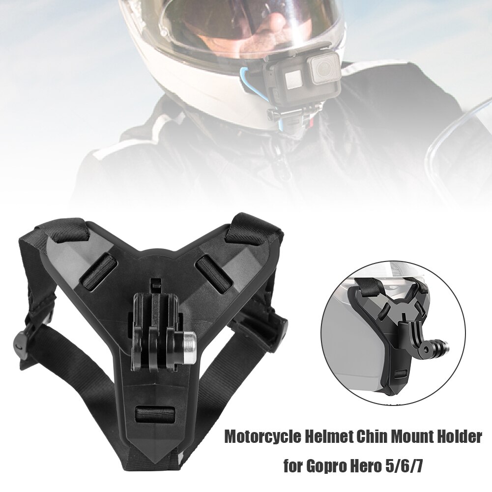 Moottoripyörä kypärä leukahihna kiinnityspidike gopro hero 9 8 7 5 osmo action xiaomi yi action urheilukamera moto tarvikkeet