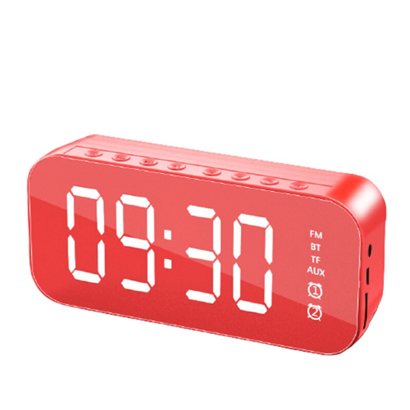 alarm clock Wireless bluetooth speaker Music Player with LED Time Display Clock Alarm TF TM Tempeture rechargeable battery: 2