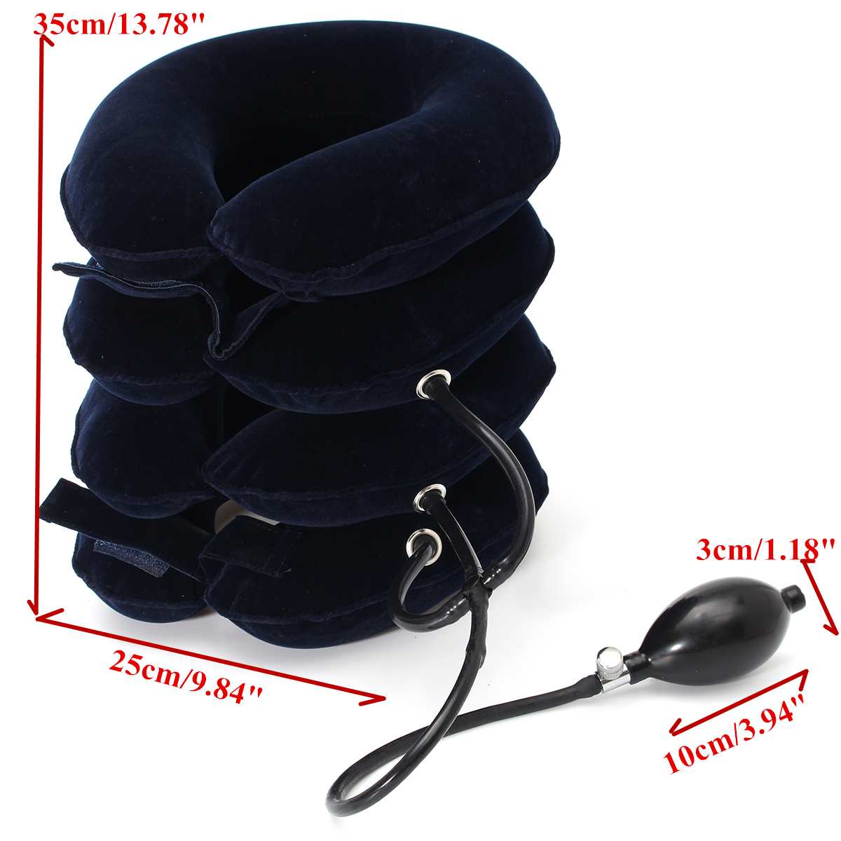 Coussin gonflable de soutien de civière de cou de soulagement de Stress de douleur d'oreiller de collier de cou de dispositif de Traction cervicale d'air de 4 couches