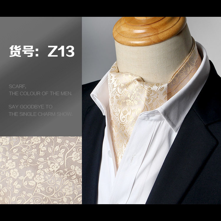 Hommes Vintage Polka Dot Wedding Formal Craings.com Ascot Scrunch Self Style, Gentleman Polyester, InjPaisley Neck, fraîchement: Or