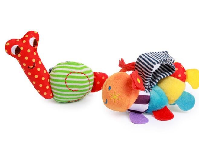 Baby handgelenk glocke klingeln gute soft schnecke caterpillar uhr mit baby spielzeug