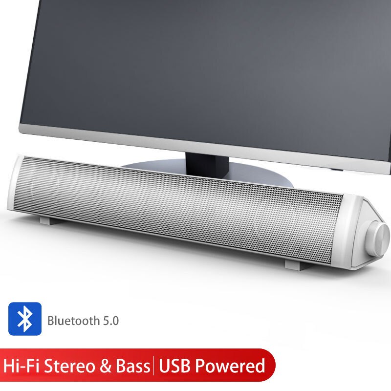 Soundbar tv computer speakers pc speaker box bluetooth laptop music center sound bar caixa de som altavoz barra de sonido: Silver Bluetooth