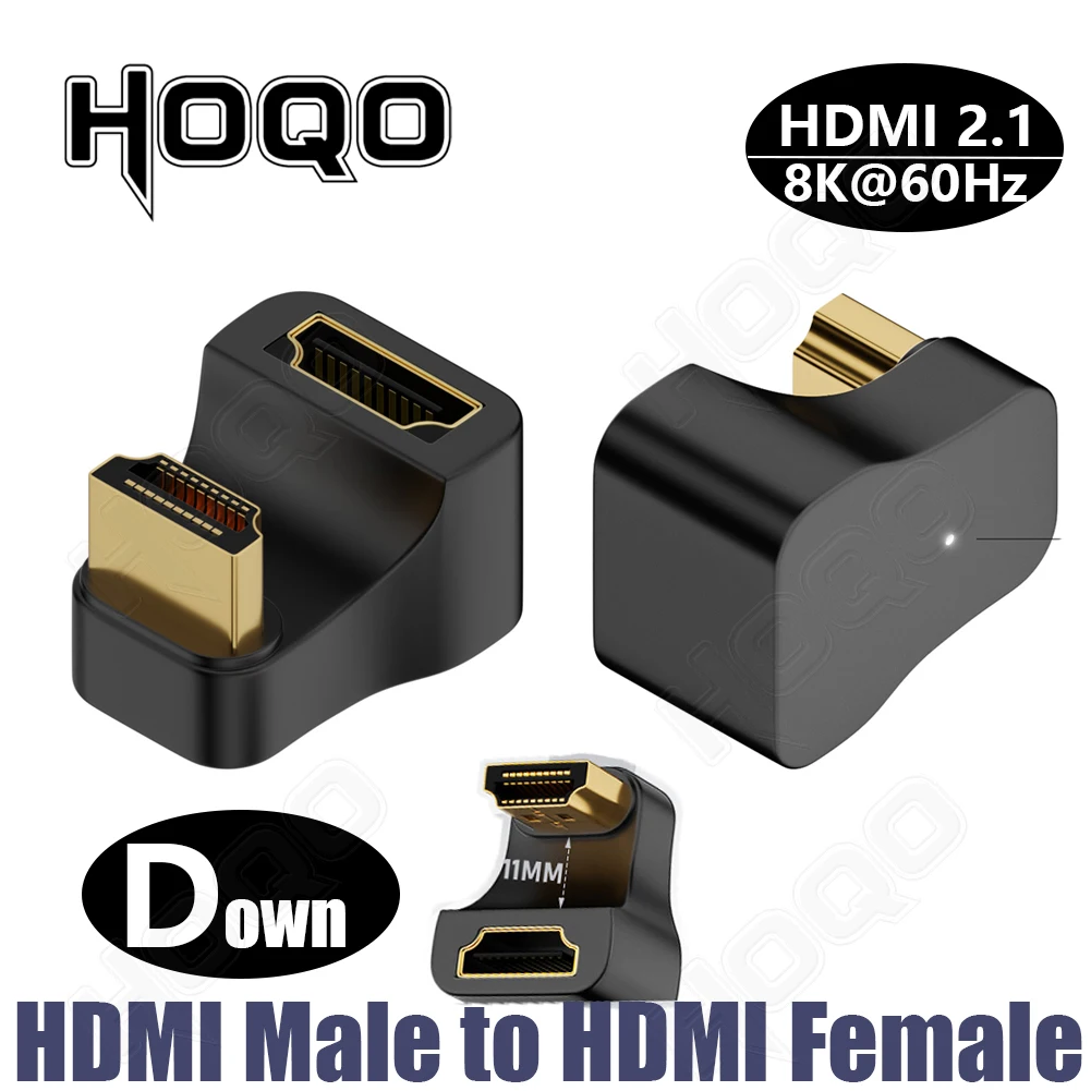 Adaptador hdmi de 90 grados 8k 4k @ 120Hz adaptador en ángulo hdmi de 270 grados 360 180 grados mni hdmi a HDMI convertidor tipo l en forma de U