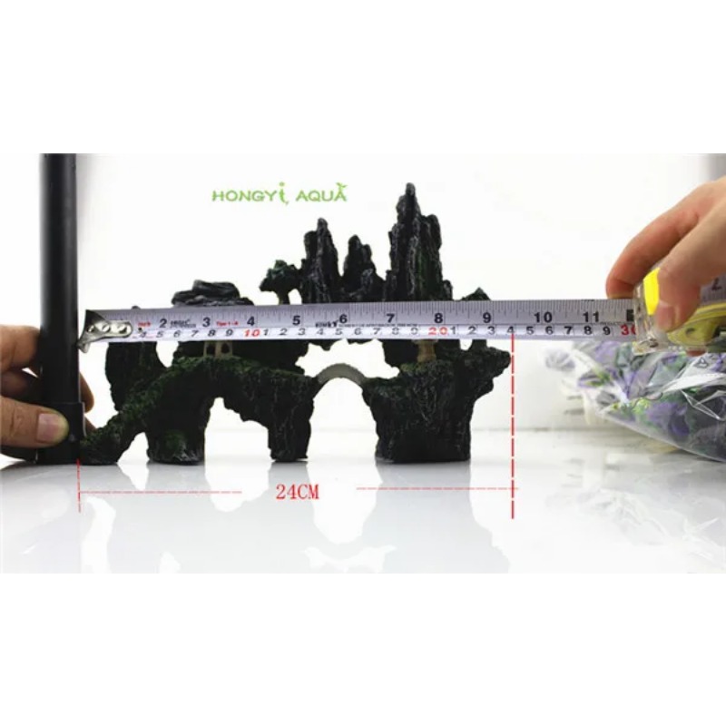 Roca de resina de gran/pequeño tamaño para pecera, piedra para paisajismo, decoración de Acuario, cueva oculta de montaña, suministros para mascotas, 1 unidad