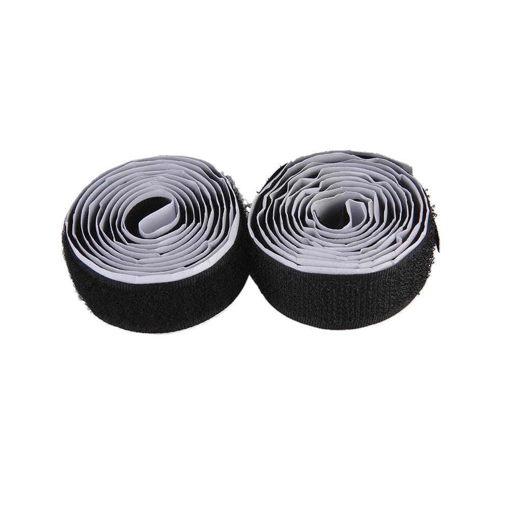 Utility Nylon Double-sided Black Hook & Loop Fastening Tape Strip Cable Tie Roll: A