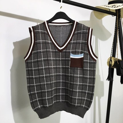Dam Stickad Oregelbunden Väst Polyester Elegant Trendig