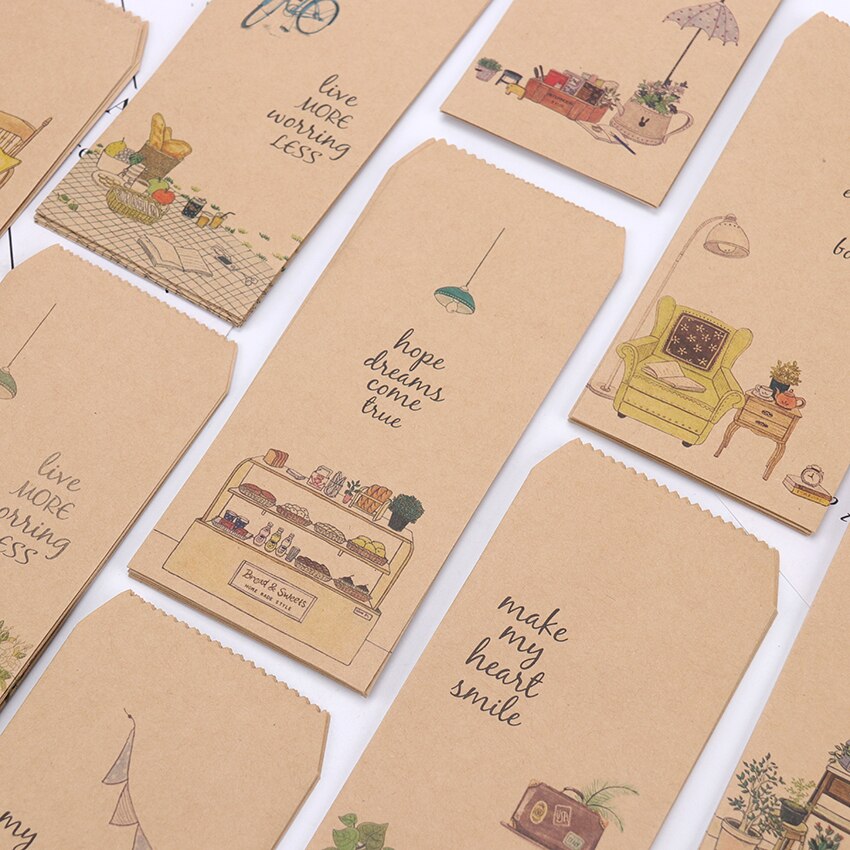 5PCS Those Little Things Cute Paper Envelopes Kraft Paper Envelope Scrapbooking DIY Decorative Card Scrapbooking