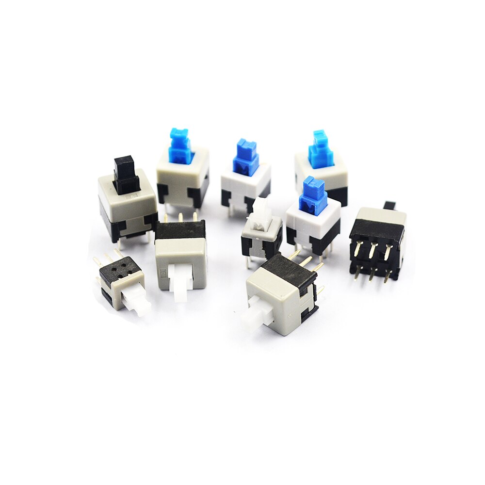 10 Stuks Niet-Zelfblokkerende Schakelaar Zelfblokkerende Schakelaar 5.8*5.8 7*7 8*8 8,5X8,5 Mm Push Tact Power Microschakelaar 6 Pin Knopschakelaars