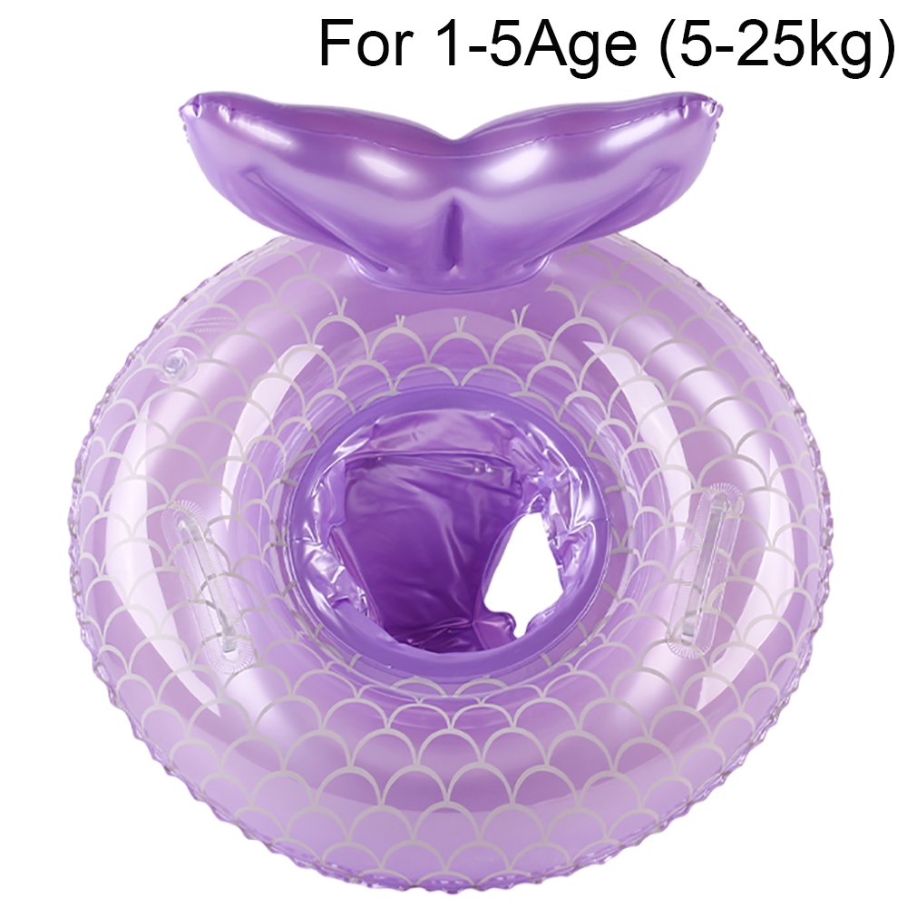 Pool Floaties for Kids,Mermaid Baby Swimming Float, Smart Swim Trainer, Inflatable Pool Floats for Toddlers: Light Grey