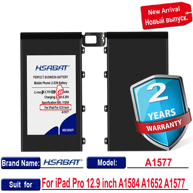 Hsabat 11500 mah a1584 a1652 a1577 tablet bateria para ipad pro 12.9 polegada a1584 a1652 a1577 baterias