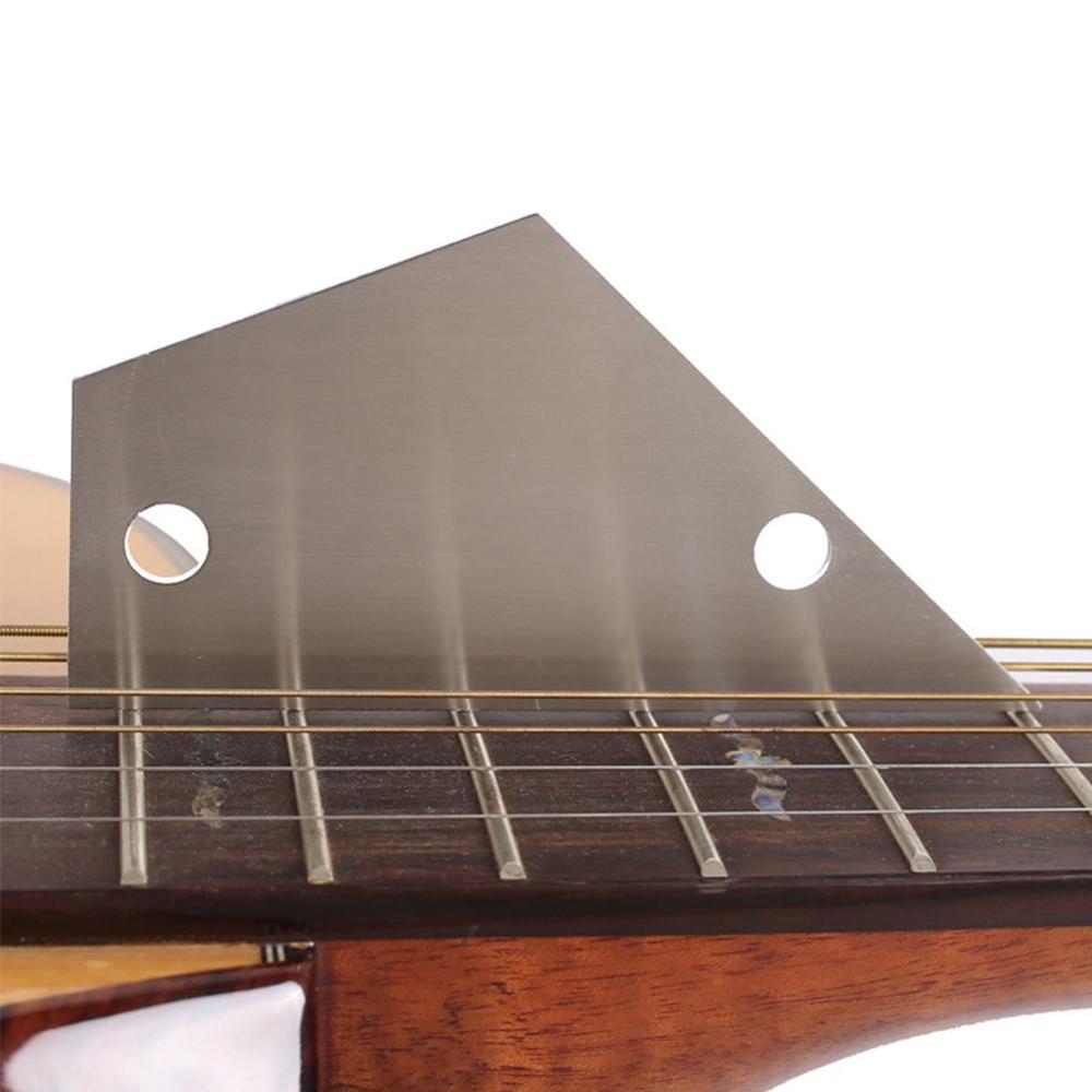 Folk bass leveling leveling ruler stainless steel two-hole measuring fingerboard ruler uneven guitar fret triangle height J6P2