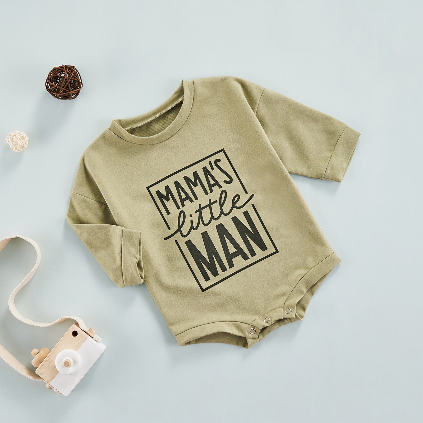 Pelele de algodón acanalado con estampado de letras para niño, mono de manga larga y cuello redondo, Top informal de primavera, 0 a 24 meses, 2022