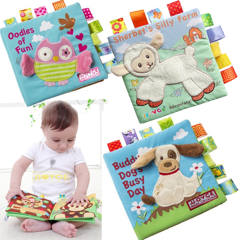 Dier Stijl Aap/Uil/Hond Pasgeboren Baby Speelgoed Leren Educatief Kids Doek Boeken Leuke Baby Baby Stof Boek ratteles Speelgoed