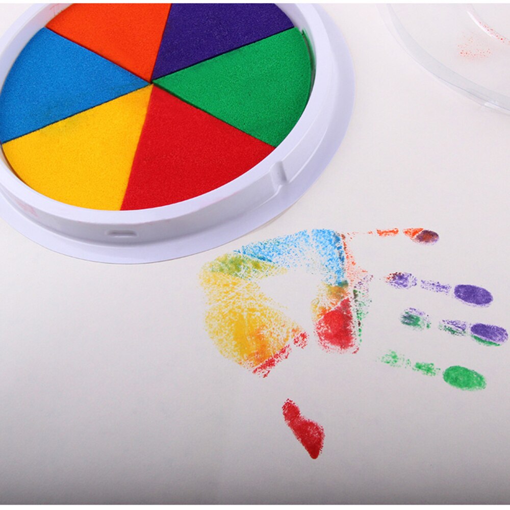 1PC Ink Pad Colorful Non-toxic DIY Leaktight Interesting Finger Paint Pad Stamp Pads for Children Students Kids