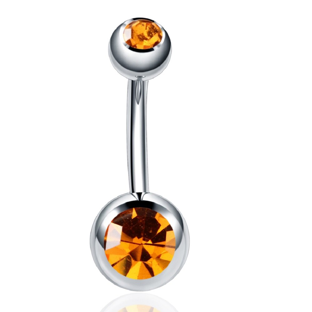 1pc mavepiercing kirurgisk stål krystal navle ringe navle piercing ombligo 5/8mm kugle kropspiercing smykker: Je0032j