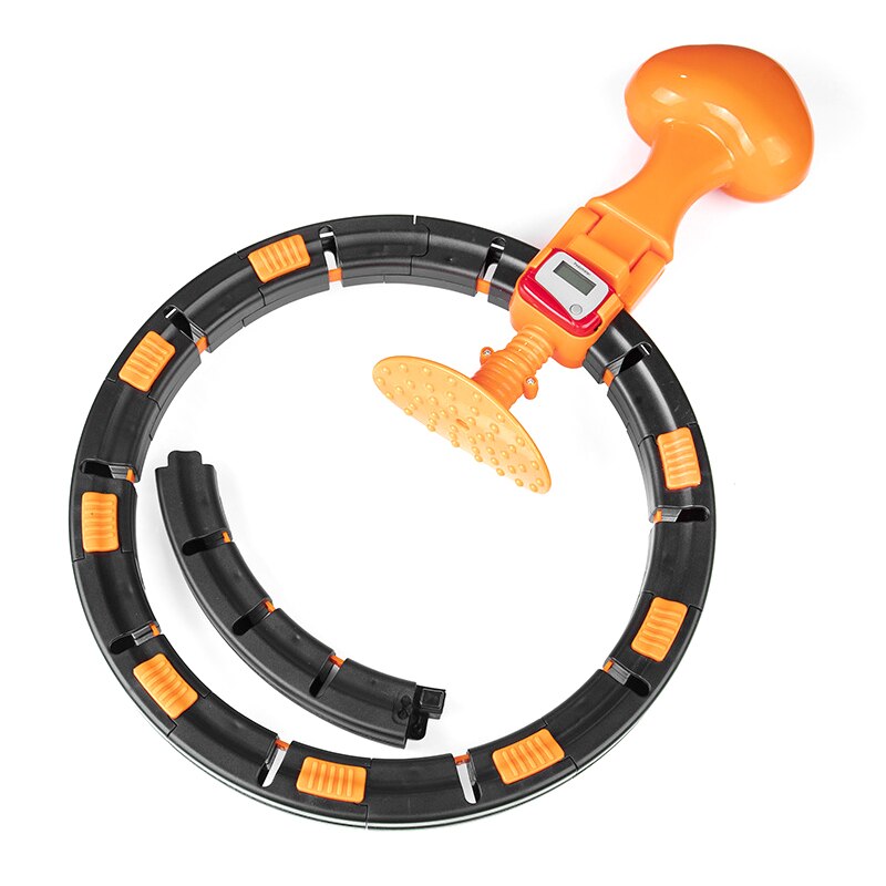 Hjemmetælling smart sport hoop gymnastik træning fitnessudstyr aftageligt justerbart auto-spinning cirkel yoga tynd talje: Orange