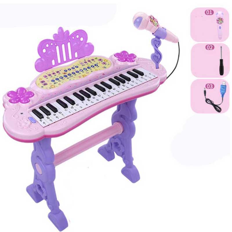 Musikalsk legetøj usb elektronisk keyboard elektrisk klaver sæt musikinstrumenter til børn med mikrofon til børn
