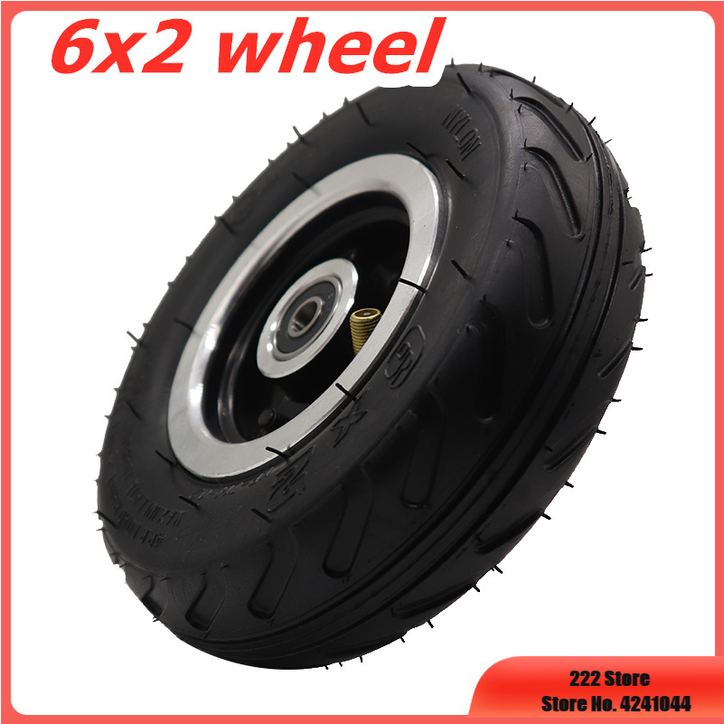 Electric Scooter 6 Inch Wheel 6x2 With Air tyre/Solid Tire Metal Hub 608 /628 Bearings 8/10mm Axle Hole Trolley Cart