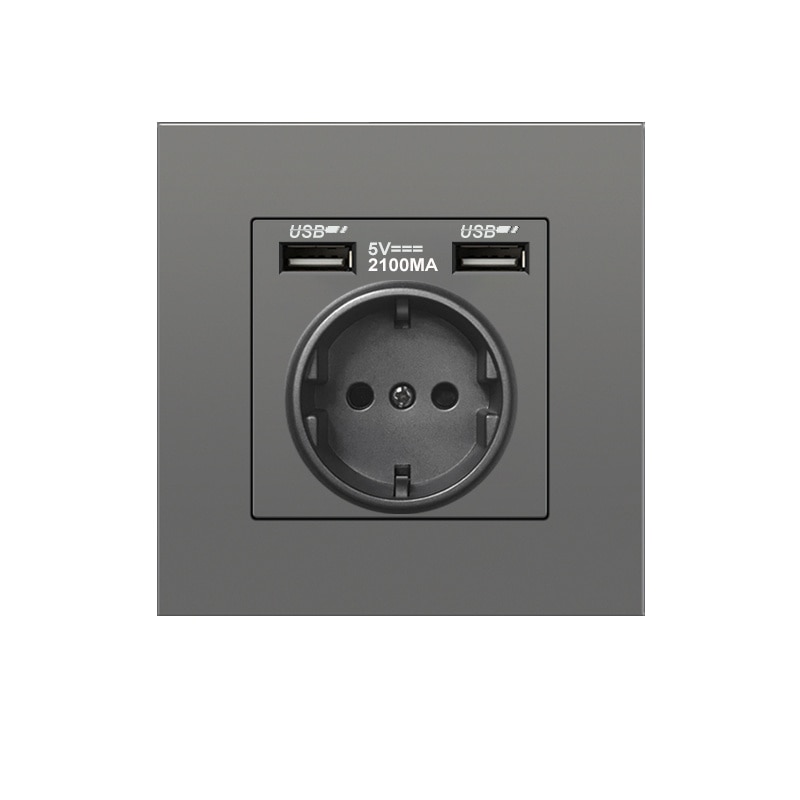 EU Standard Electrical Wall Charger Adapter Charging Wall Germany Plug Socket Power Outlets,16A,PC Panel,Bedroom socket