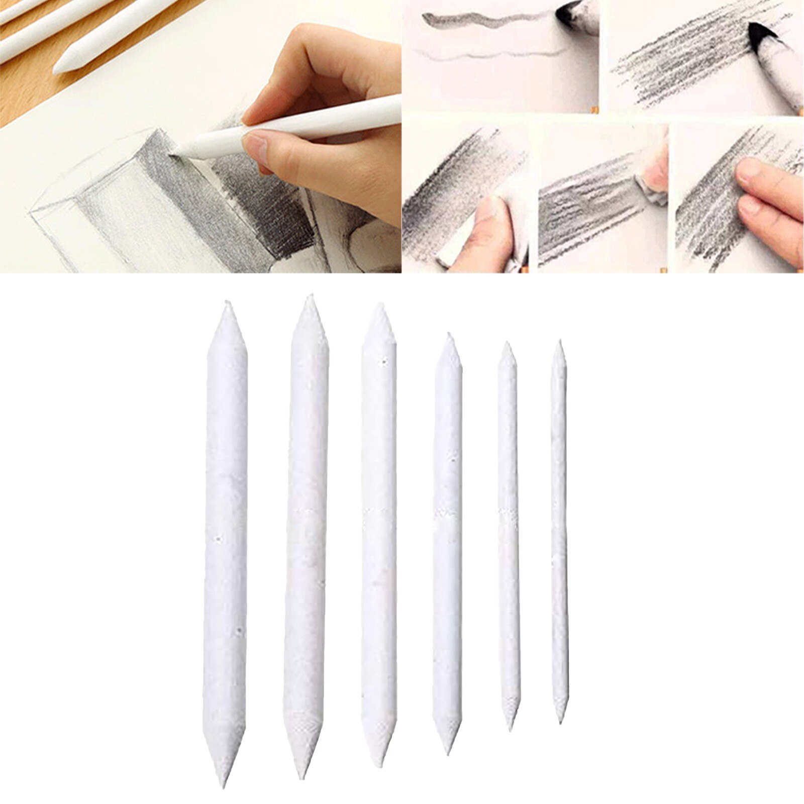 6pcs Paper Blender Drawing Pencil Blending Stump Sketch Blending Pens drawing pen Art Supplies