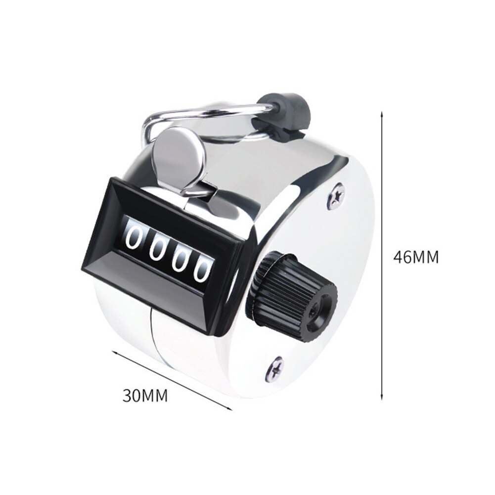 4 Digit Number Counter Mini Manual Stainless Steel Counter Handheld 0-9999 Counting Range Counting Tool Knob And Metal Base Type: A
