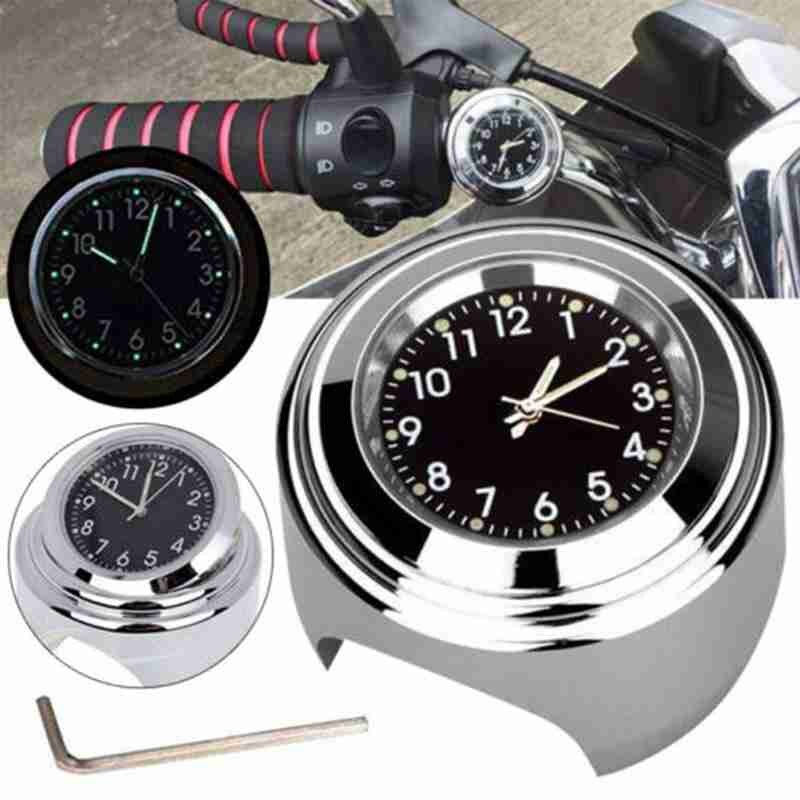 22-25MM Motorcycle Handlebar Clock Thermometer Moto Dial Accessories Mount Clock Handlebar Gauga Watch Thermometer Temp Mot