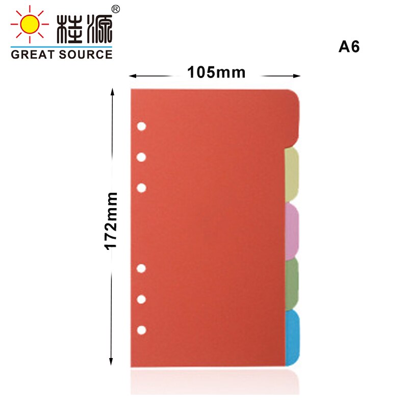 A6 Planner Divider Kleurrijke Index Card 6 Gaten Papier Karton Duikers Voor Losse Blad Notebook Map Verdelers (8 Sets)