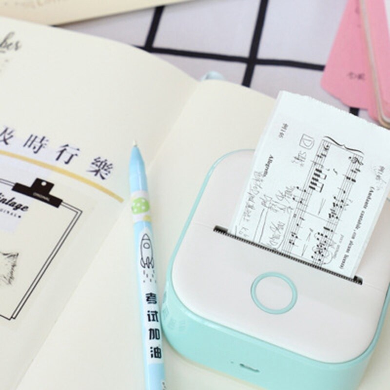 T02 Pocket Printer- Mini Bluetooth Photo Printer Portable Thermal Printer Compatible with Android IOS