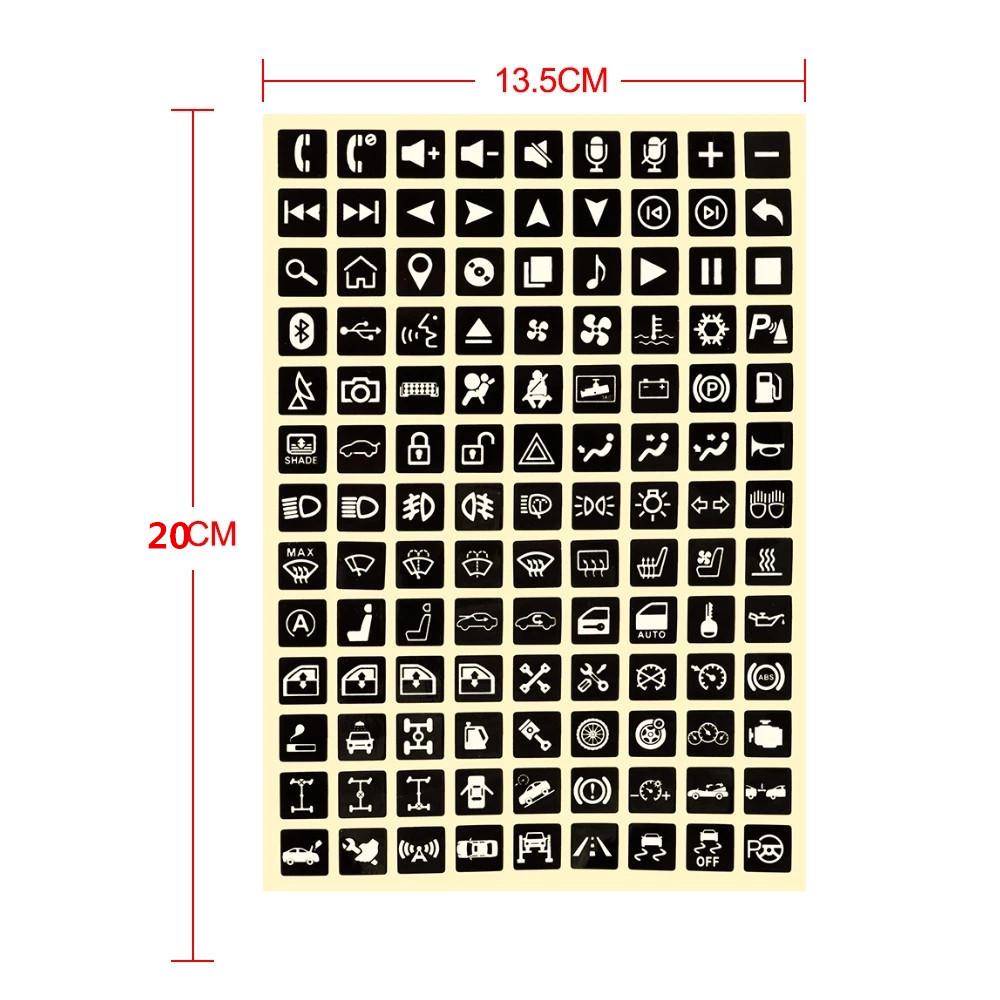 11 Set Universal Car Button PVC Luminous Stickers Multi-function Car Interior Stickers Car Styling Decoration Switch Label