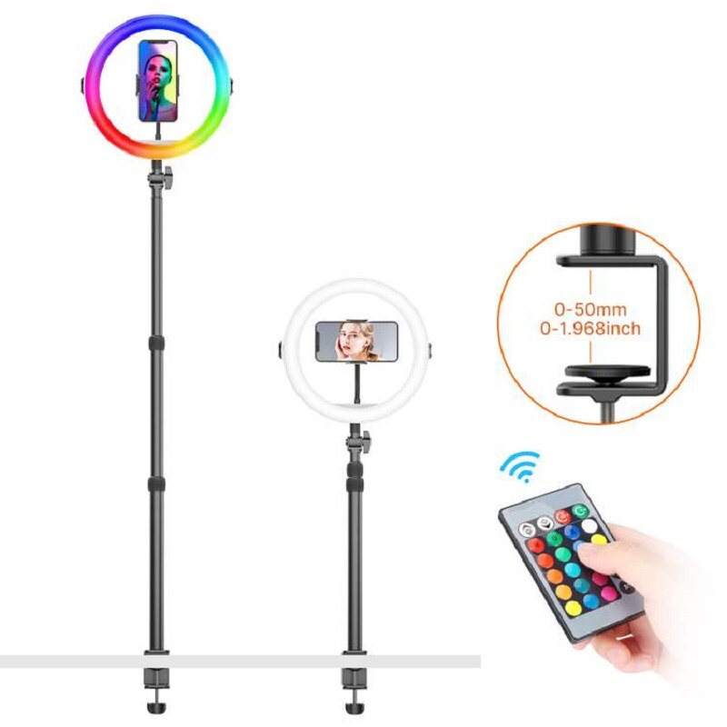 VIJIM K10 11in 28cm RGB Ring Licht Mit Erweiterbar Schreibtisch Licht Stand Telefon Halfter Selfie Ring Licht Fotografie Lampe machen-hoch