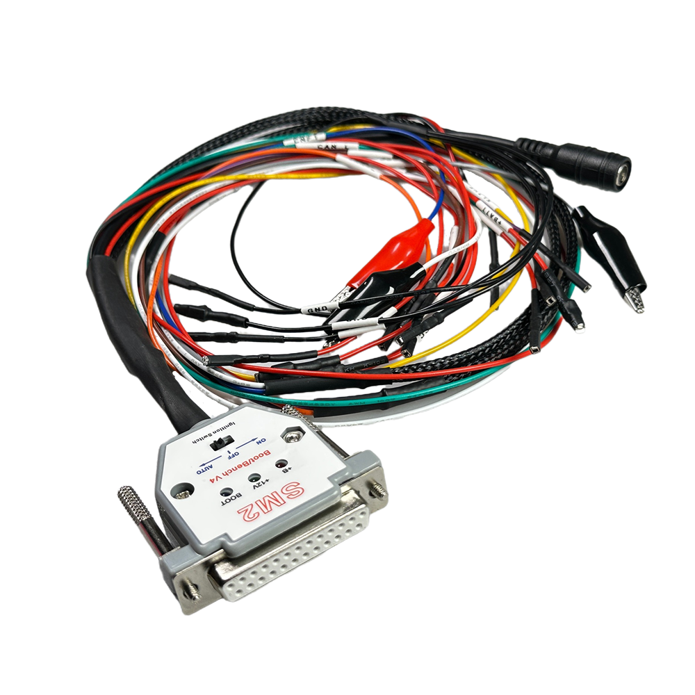 SM2 PRO 3 luces LED Cable de banco de arranque DB25 ECU Cable de entrada de banco para SM2 PRO J2534 VCI leer y escribir ECU BATT VCC KLINE CAN-L