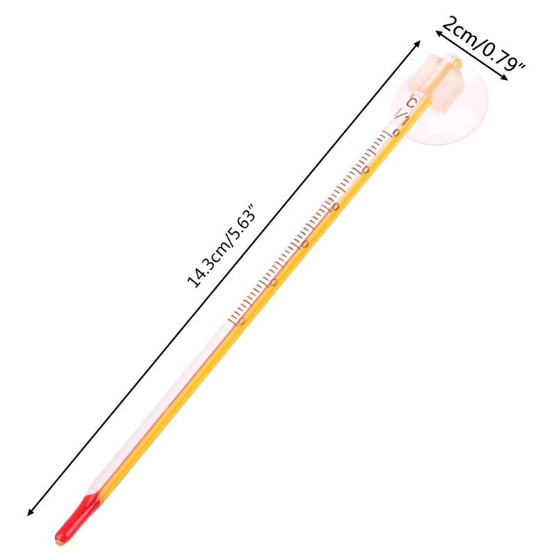 Aquarium Glass Thermometer With Sucker Fish Tank Reptile Box Accessory Supplies 77UD