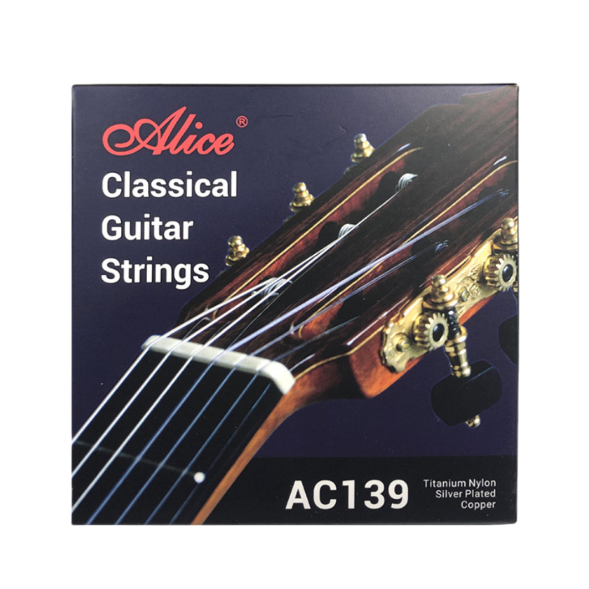 Cuerdas de guitarra clásica Alice 6 unids/set cuerdas de fibra de nailon para guitarra instrumentos musicales clásicos piezas de guitarra A106/107C-N: Negro