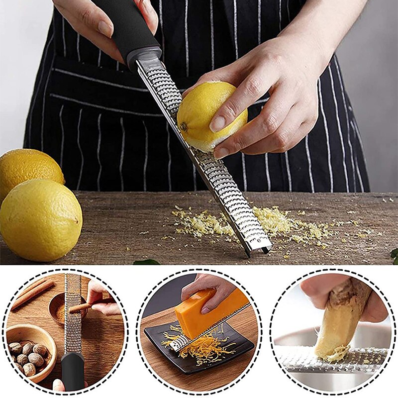 Stainless Steel Lemon Zester Fruit Peeler Cheese Zester Sharp Vegetable Cheese Shavings Planer for Parmesan Cheese Ginger Nutmeg