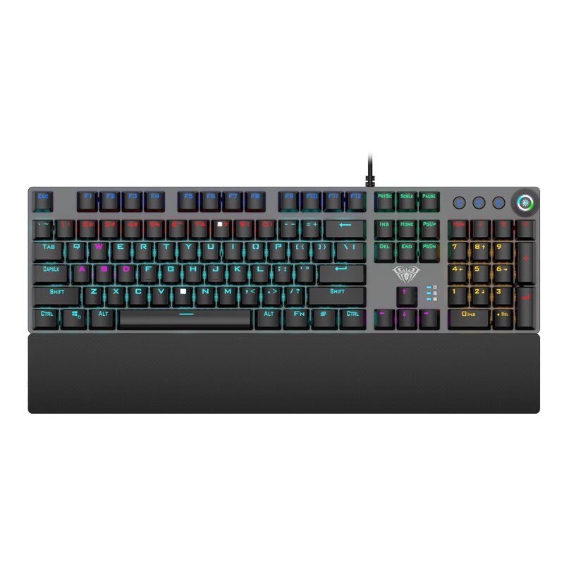 AULA F2058 Mechanical Gaming Keyboard 108 keys Anti-ghosting Wired Mixed 22 Backlits Keyboard with Hand Rest for Game Laptop PC