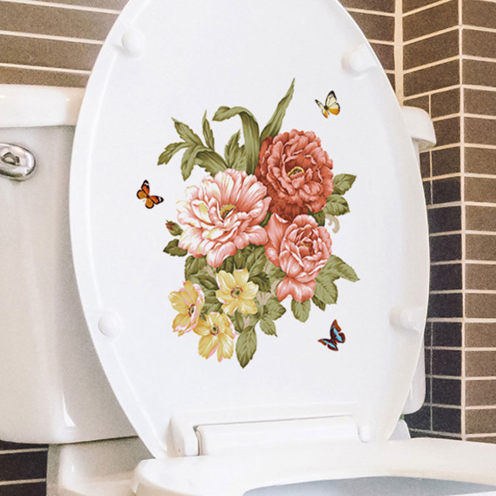 Wc Deksel Sticker Bloem Patroon Vinyl Art Waterdicht Behang Verwijderbare Badkamer Decals WC Toilette Poster Stijl J: 7